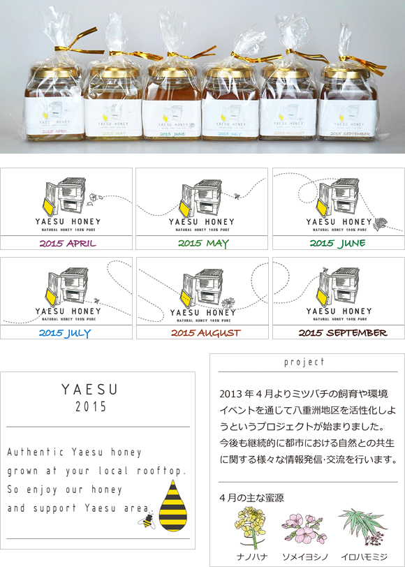 写真：蜂蜜ビンラベル（YAESU HONEY）