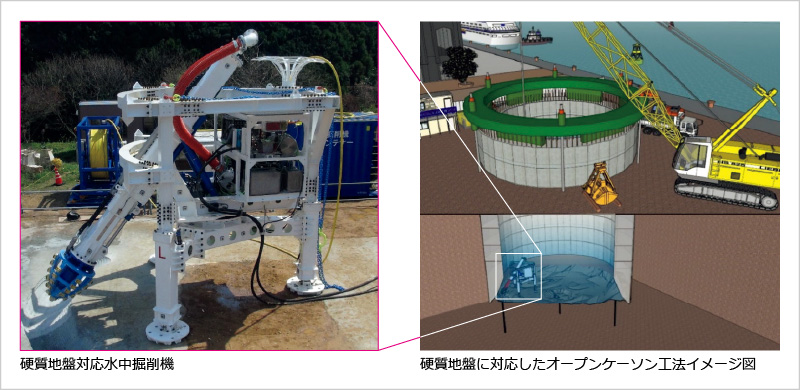 図版：硬質地盤対応水中掘削機