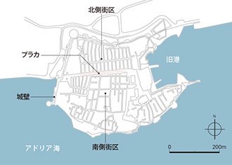 図版：ドゥブロブニク市街地図