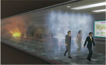 写真：火災時のスポーツベットとは作動イメージ