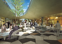 写真：賑わいを創出スポーツくじ ベット 自動化サンクンガーデン（完成予想パース）