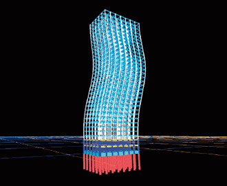 図版：高層建物のスポーツベット 5チャンネル応答評価システム