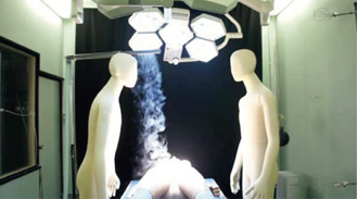 図:縮流が生じ,加速しているのがわかる