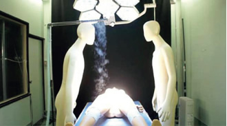 図:吹き始めてから速度を徐々に落としている