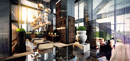 図版：内装デザインの完成予想パース