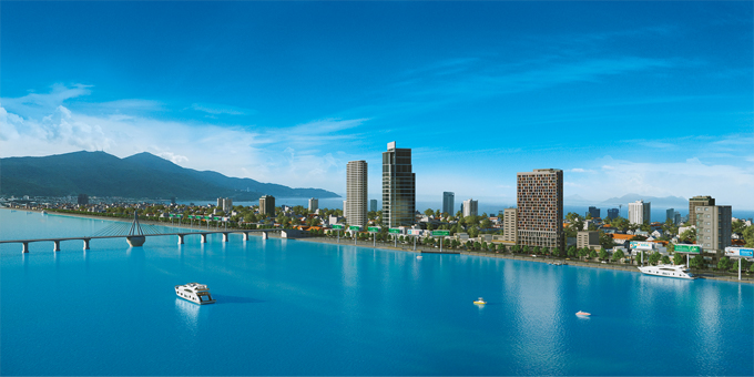 図版：IKDがダナンでスポーツベット ビットコイン中の第2号案件の完成予想パース（画面中央）