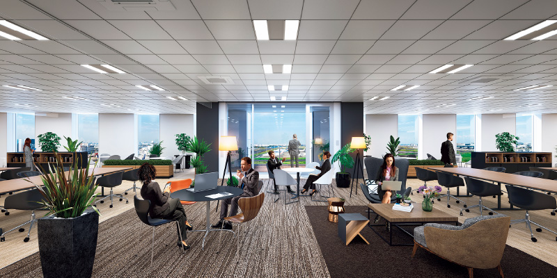 ゾーンBの基準階貸室内装イメージ