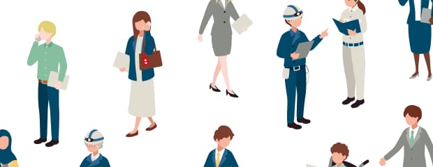 多様な人々が共に歩む姿を描いたイラスト