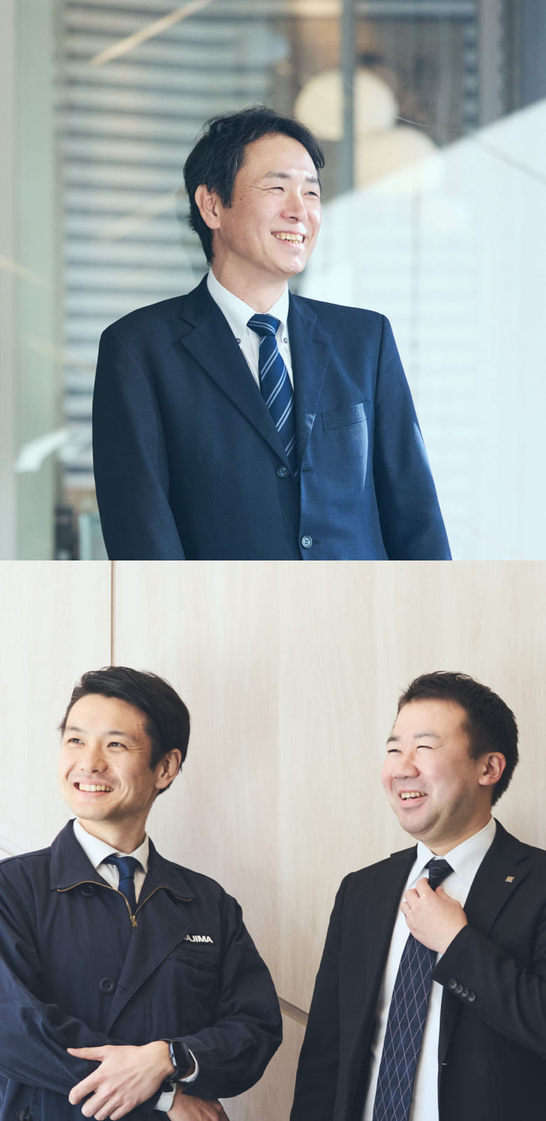 右上肢スポーツベットio つながらないの社員と、チームメンバーが向き合って微笑んでいる写真