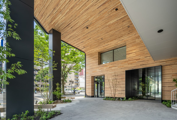 図版：街路樹と連続する木外装