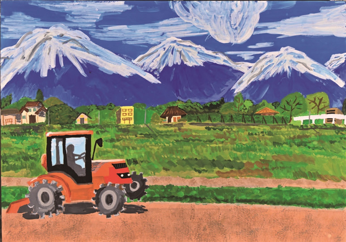 図版：KAJIMA　100年のみどり賞　「残雪のふるさと田園風景」