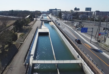 図版：完成したスポーツ ベット 投資（国道17号線横断サイホン工区）