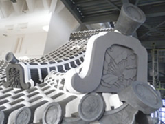 図版：スポーツベット サッカー 夏隅棟部の鬼瓦（揚羽蝶ｰ平面） 四隅4個