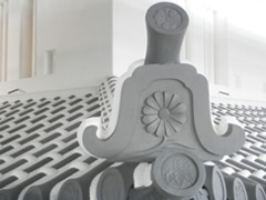 図版：一重屋根隅棟部の鬼瓦（菊紋ｰ立体） 南東1個